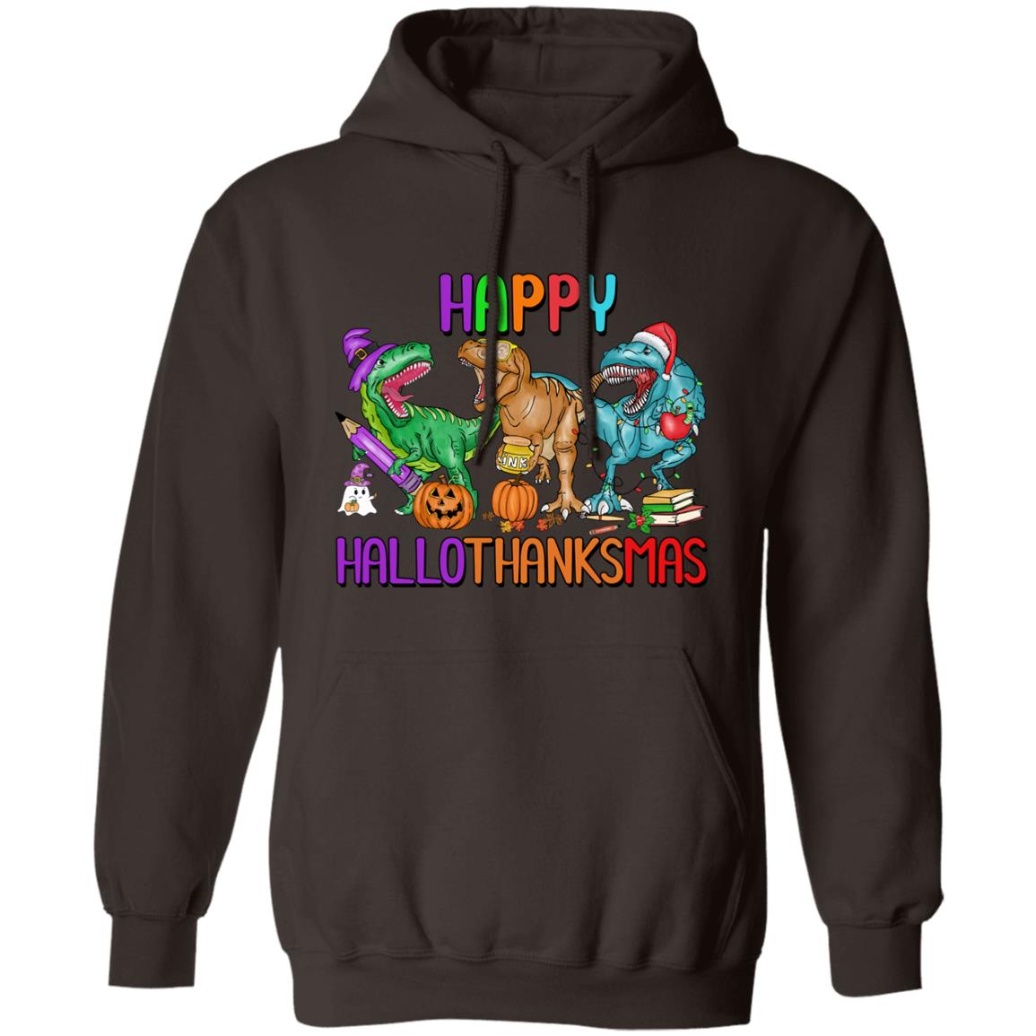 T-Rex Happy Hallothanksmas|Hoodie Sweatshirt