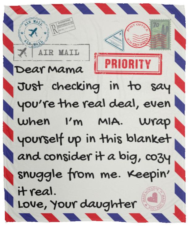 Dear Mama From Daughter Blanket| 2 Sizes