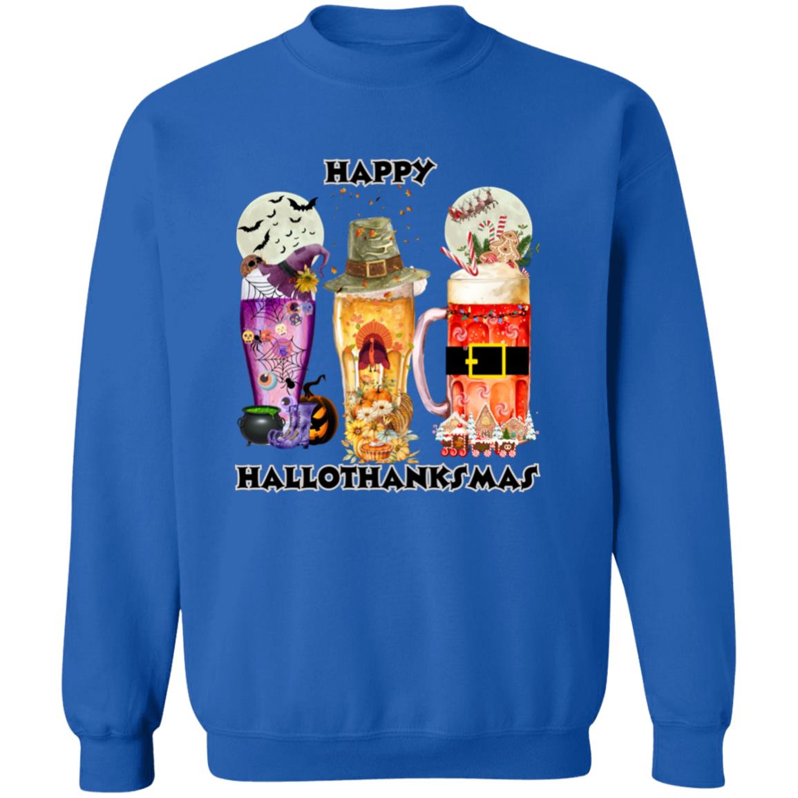 Happy Hallothanksmas Beer Pullover Sweatshirt