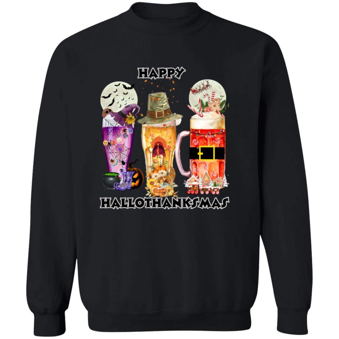 Happy Hallothanksmas Beer Pullover Sweatshirt