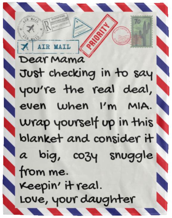Dear Mama From Daughter Blanket| 2 Sizes