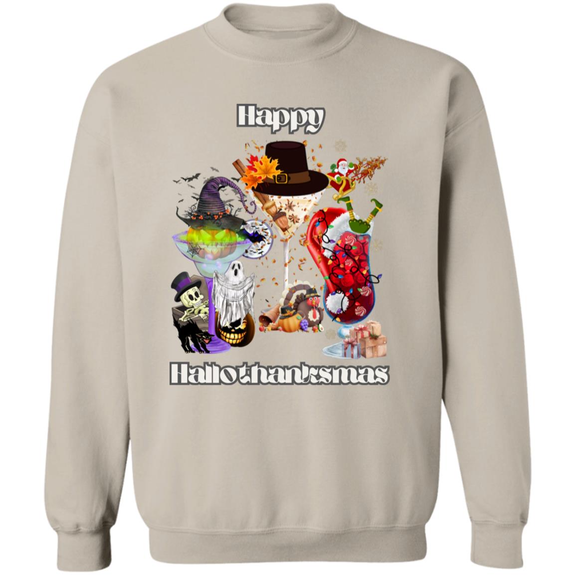 Happy Hallothanksmas Cocktails| Pullover Sweatshirt