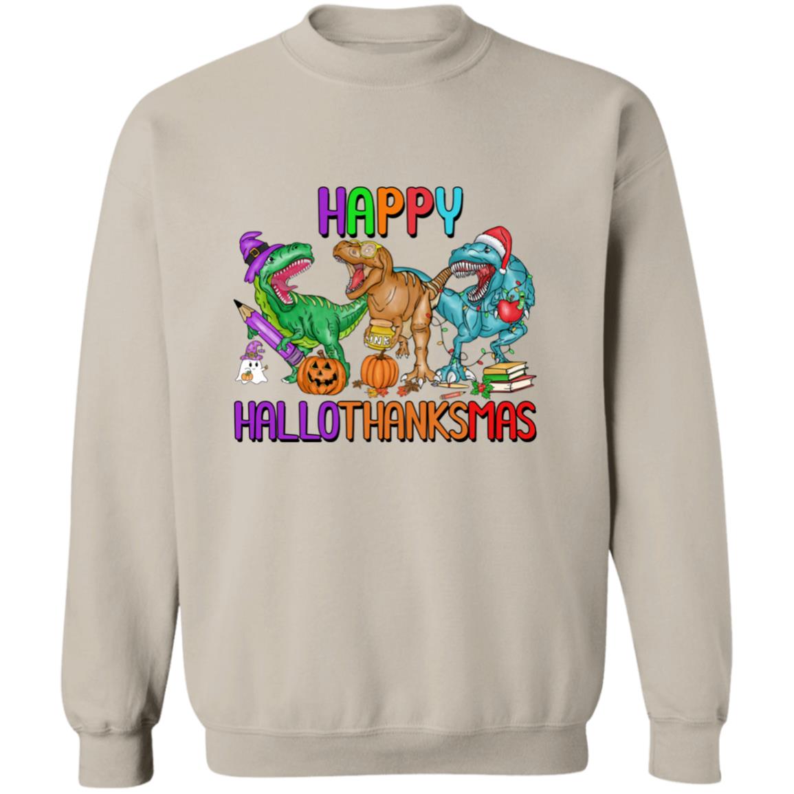 T-Rex Happy Hallothanksmas|Pullover Sweatshirt