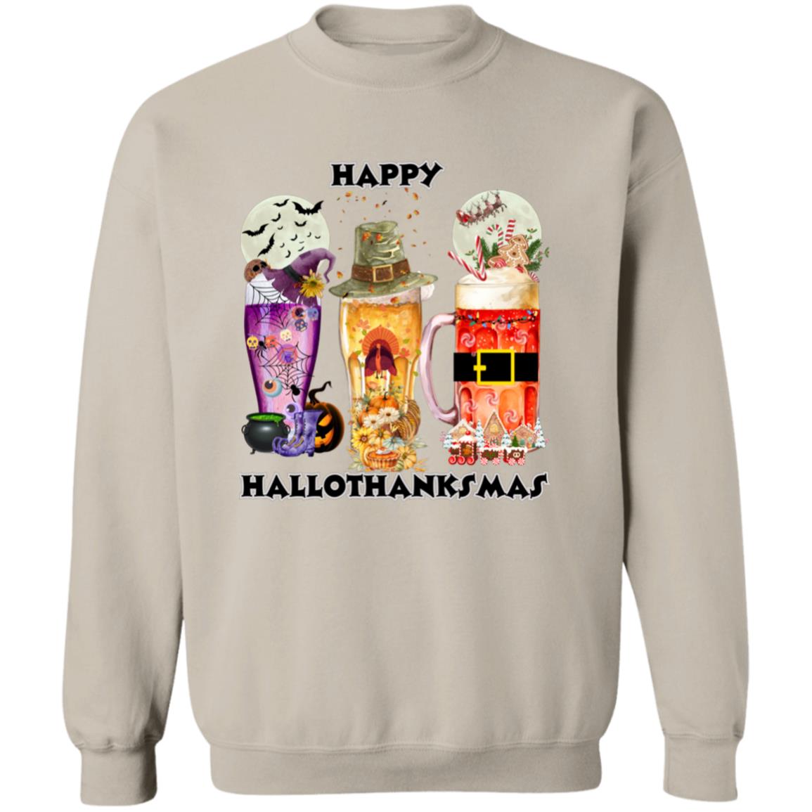 Happy Hallothanksmas Beer Pullover Sweatshirt