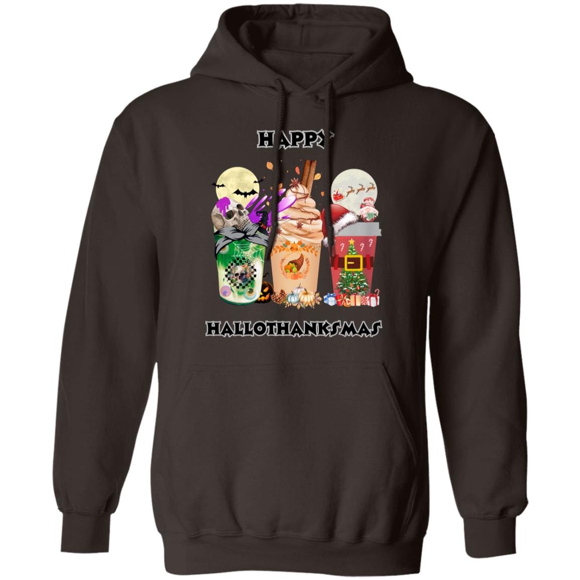 Happy Hallothanksmas Coffee Pullover Hoodie