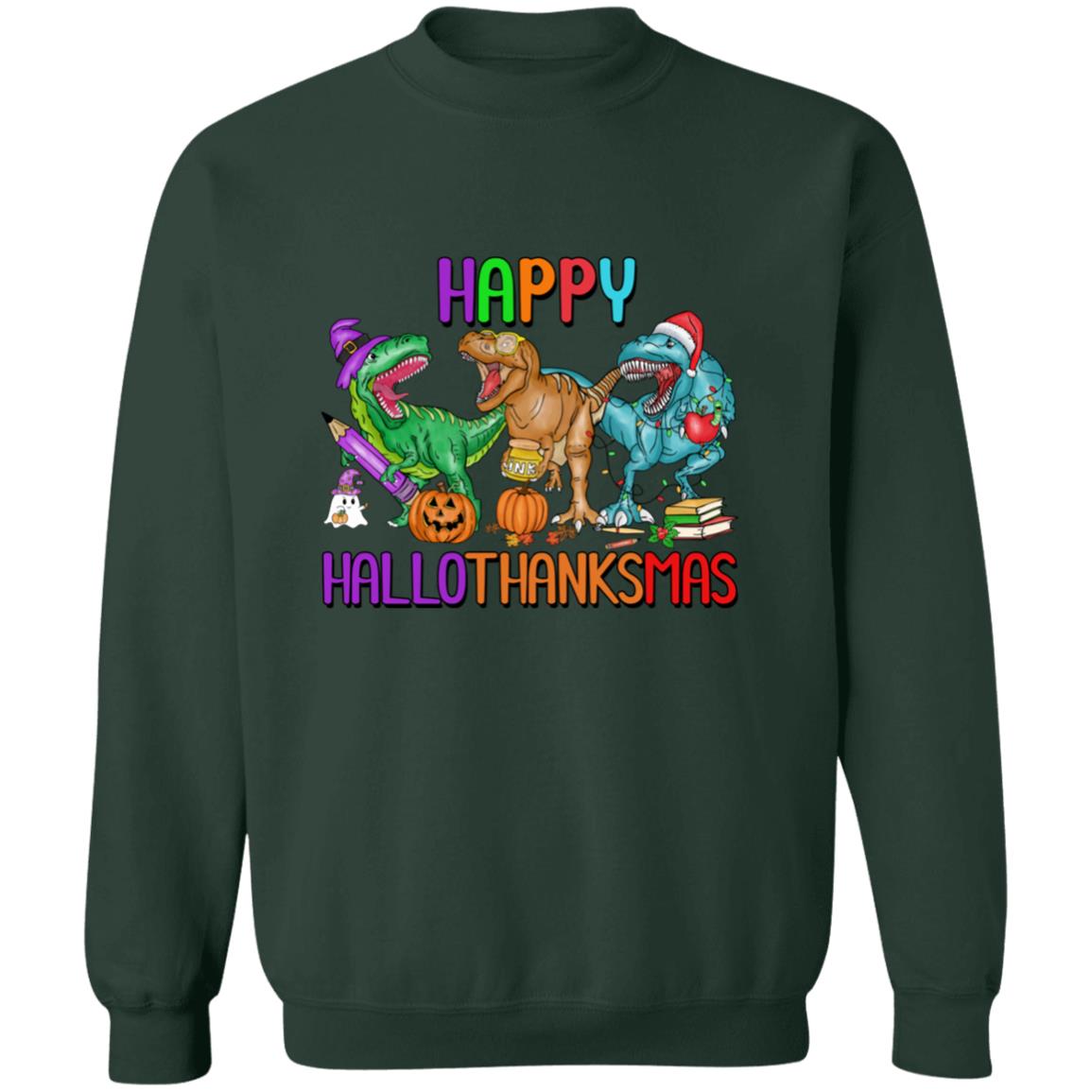 T-Rex Happy Hallothanksmas|Pullover Sweatshirt