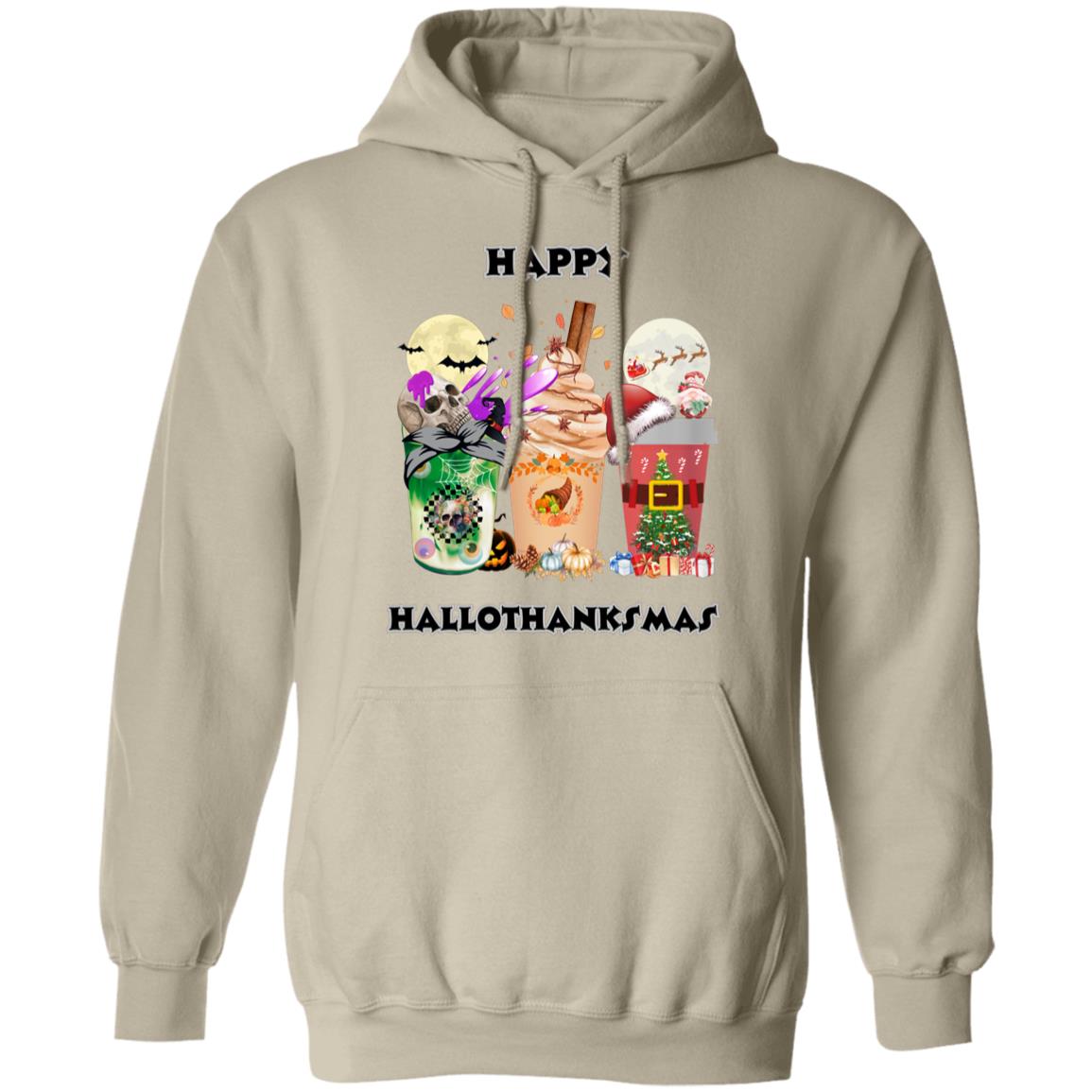 Happy Hallothanksmas Coffee Pullover Hoodie