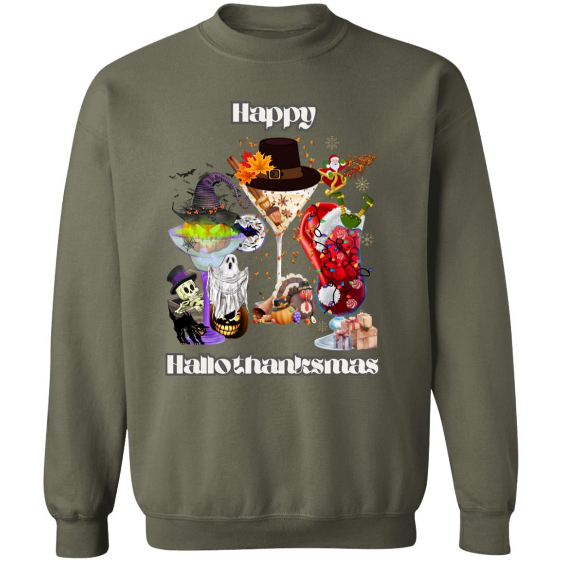 Happy Hallothanksmas Cocktails| Pullover Sweatshirt