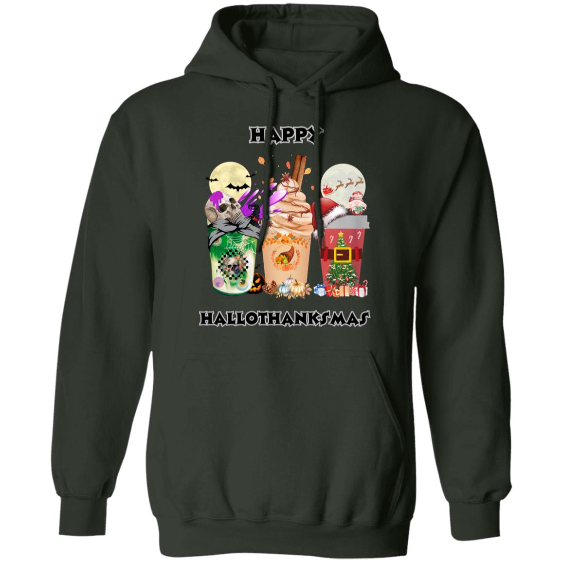 Happy Hallothanksmas Coffee Pullover Hoodie