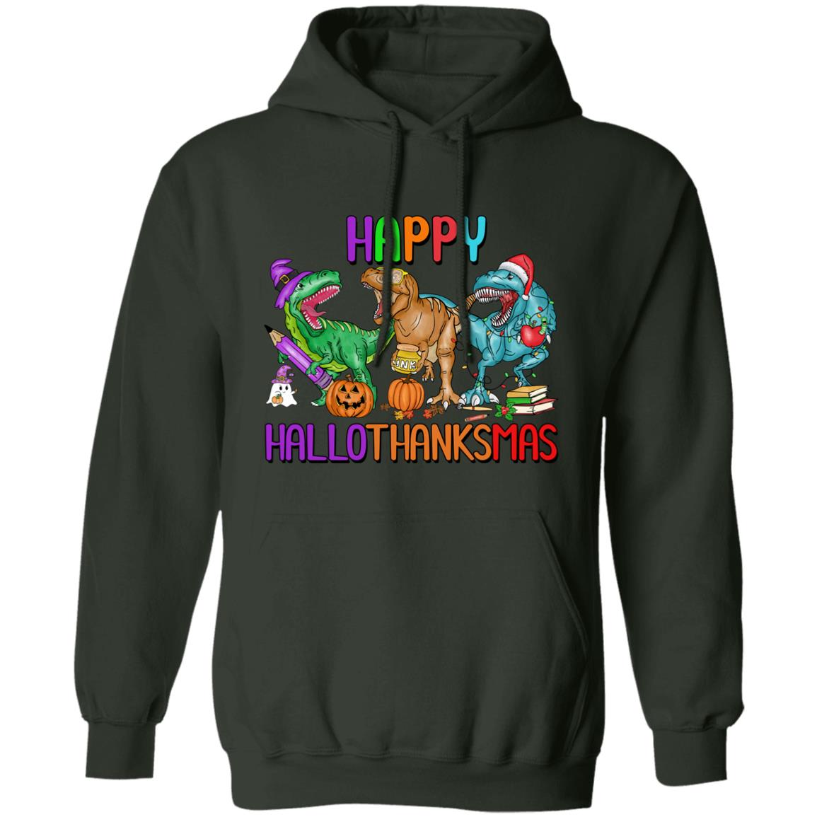 T-Rex Happy Hallothanksmas|Hoodie Sweatshirt