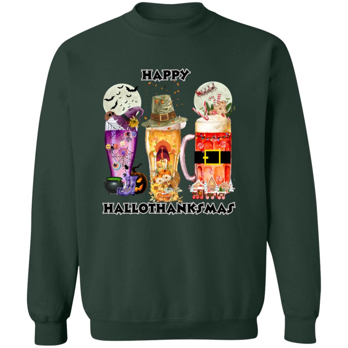 Happy Hallothanksmas Beer Pullover Sweatshirt