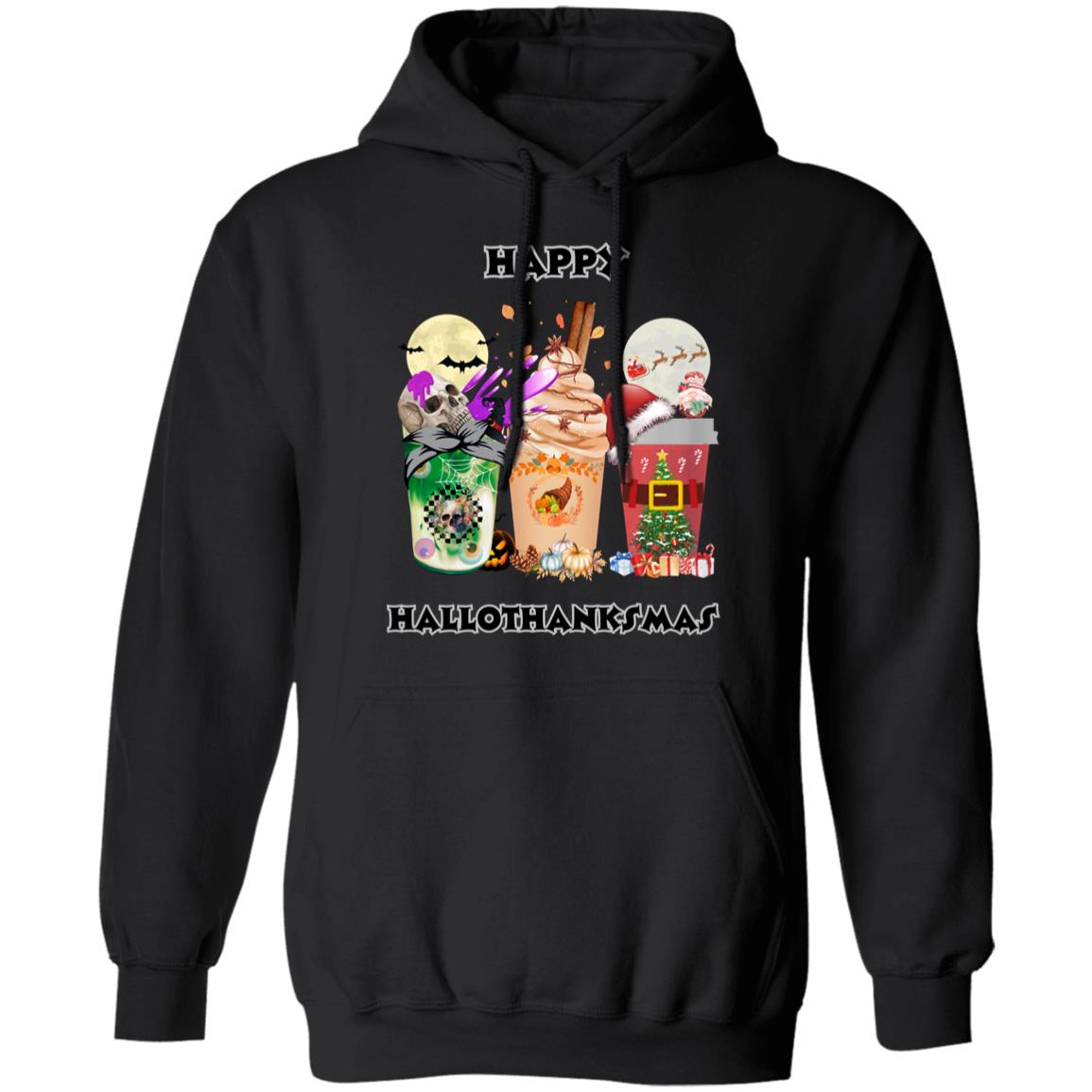 Happy Hallothanksmas Coffee Pullover Hoodie