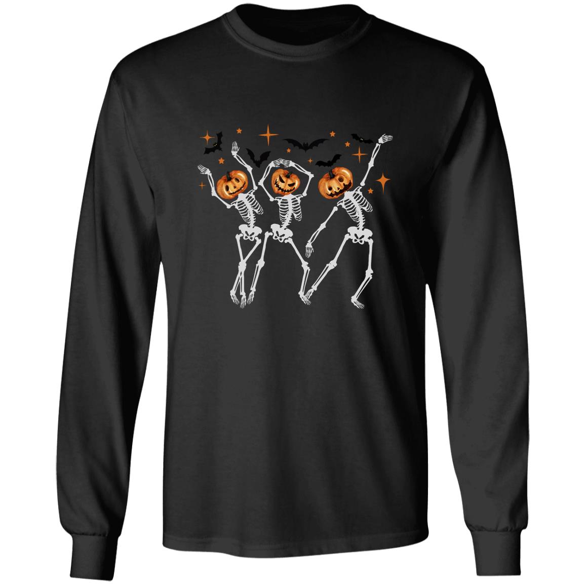 Dancing Skeletons Halloween T-Shirt Long Sleeve