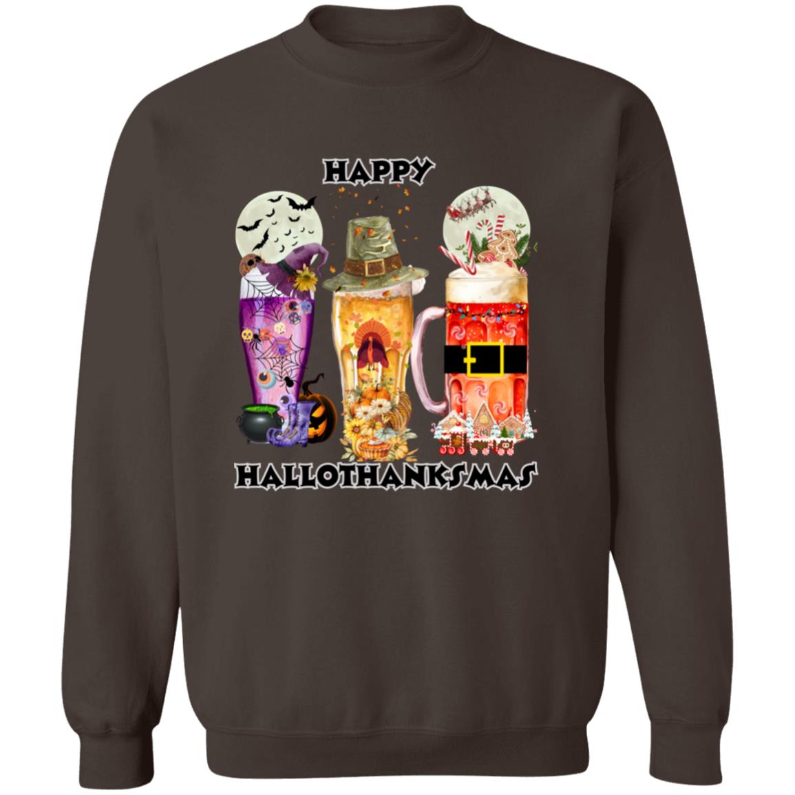 Happy Hallothanksmas Beer Pullover Sweatshirt