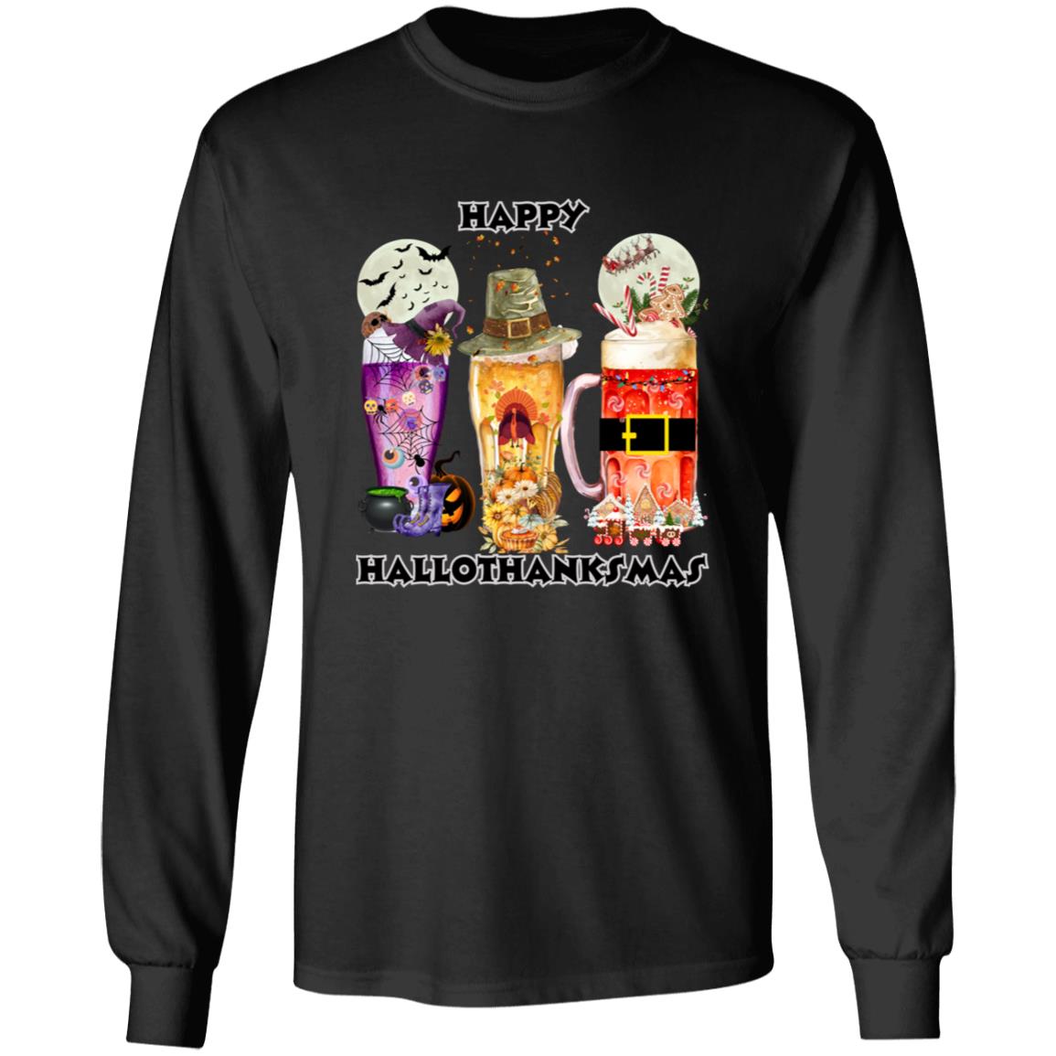 Happy Hallothanksmas Beer Long Sleeve T-Shirt