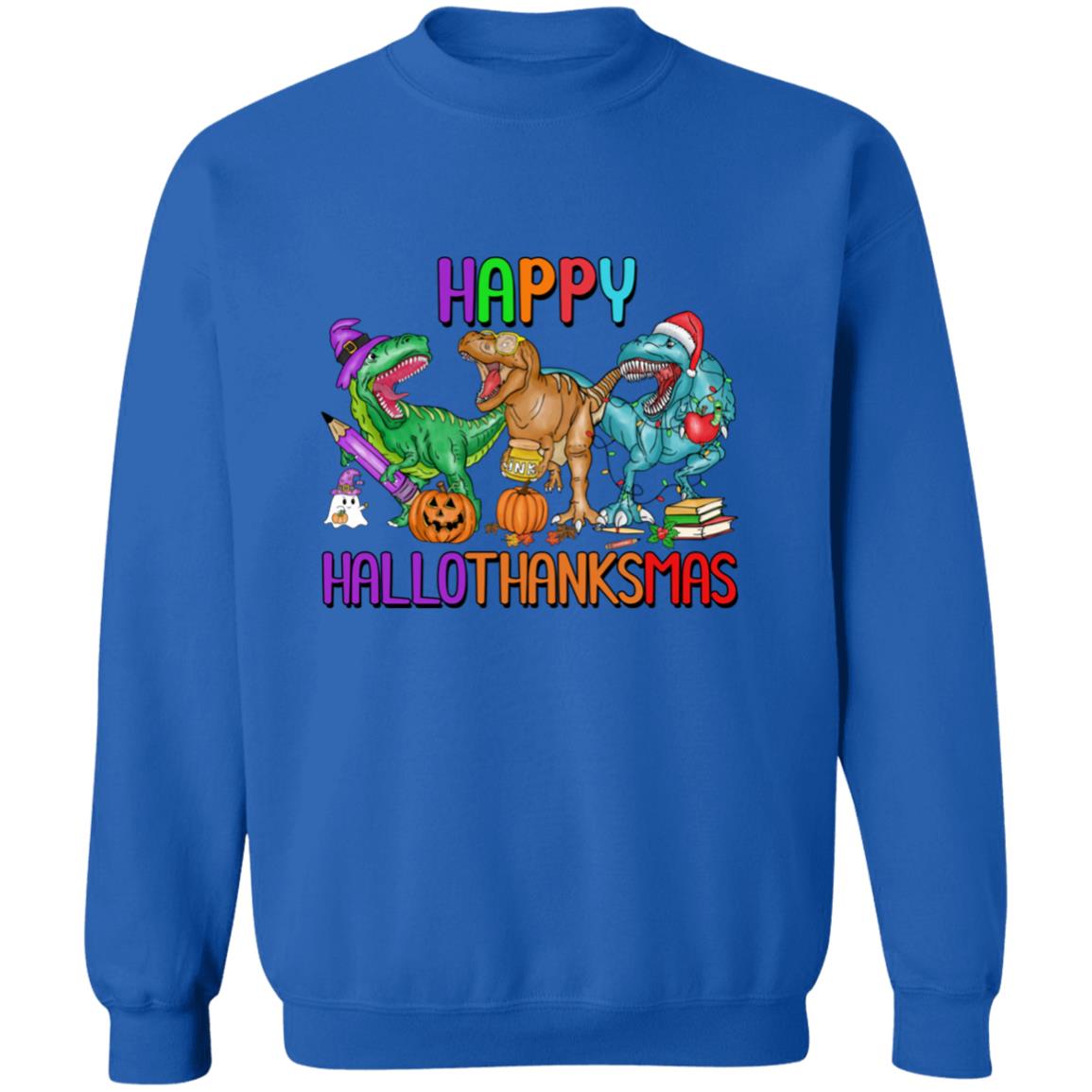 T-Rex Happy Hallothanksmas|Pullover Sweatshirt