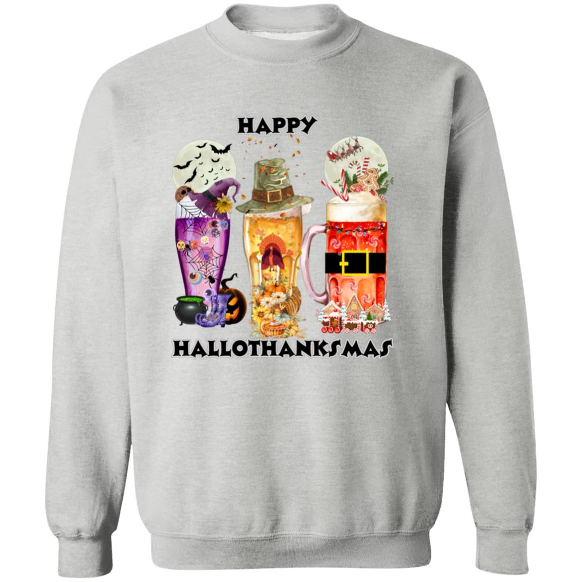 Happy Hallothanksmas Beer Pullover Sweatshirt