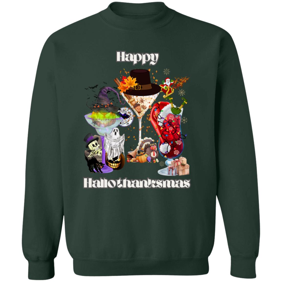 Happy Hallothanksmas Cocktails| Pullover Sweatshirt