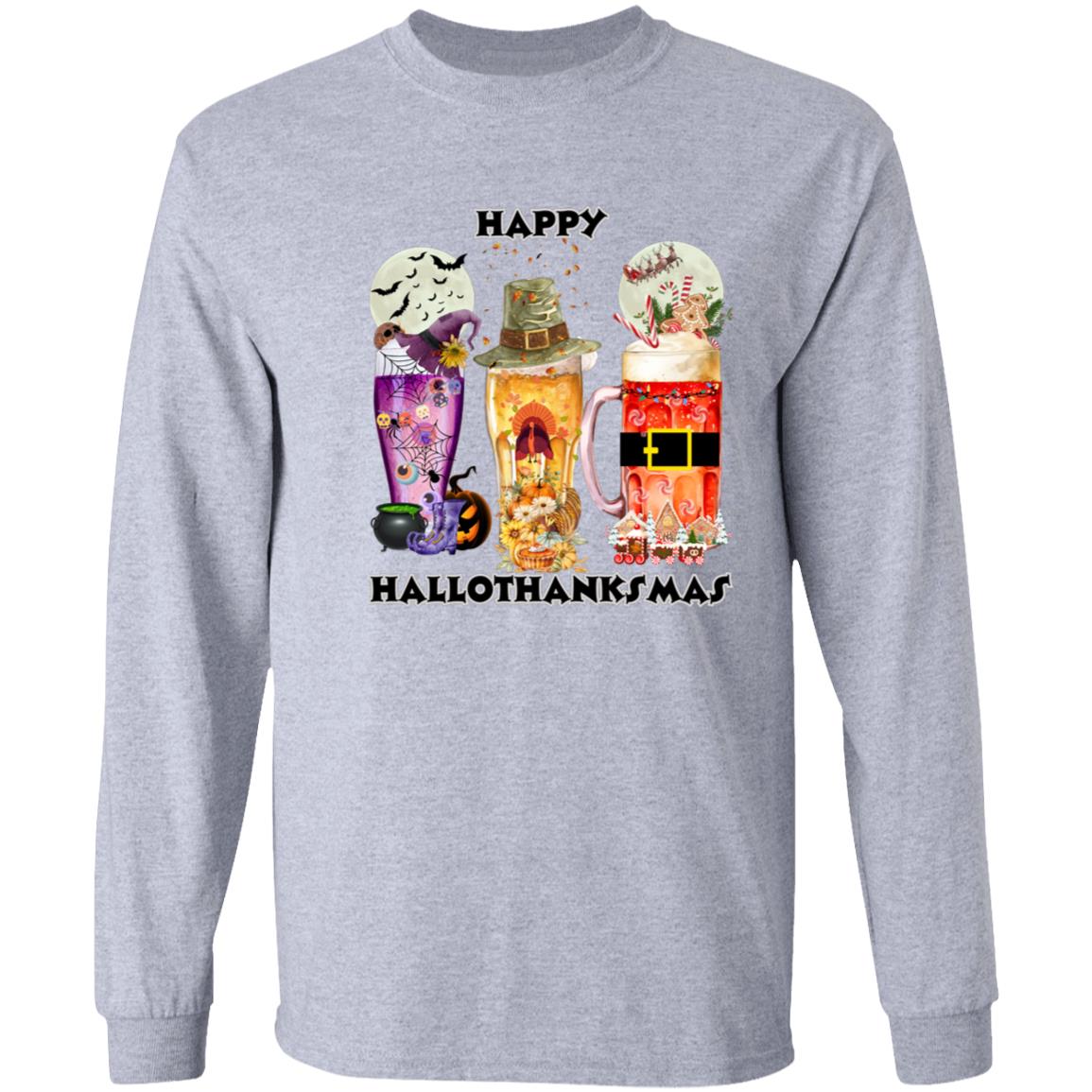 Happy Hallothanksmas Beer Long Sleeve T-Shirt