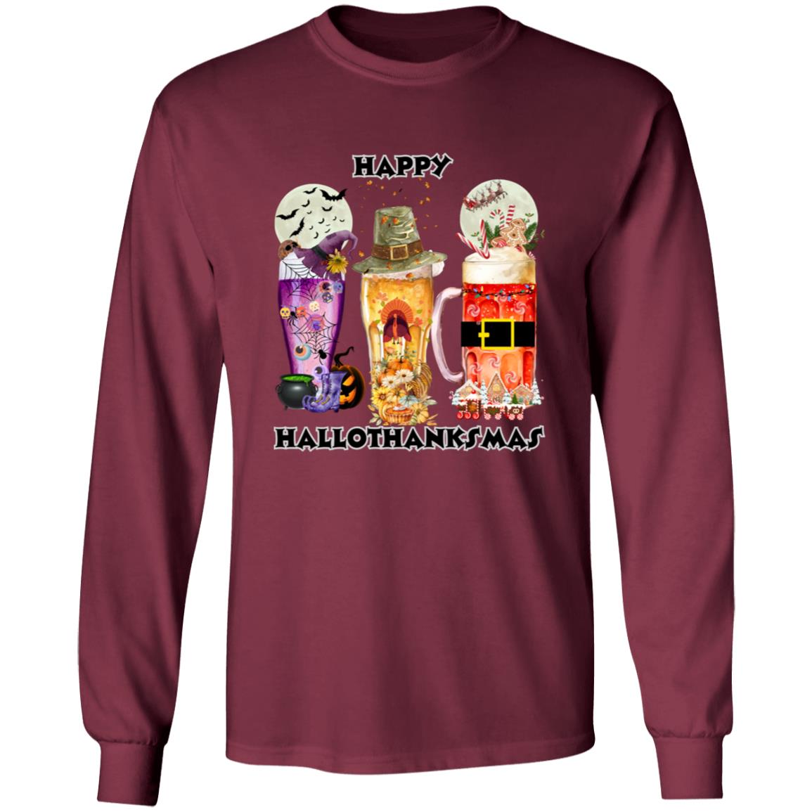 Happy Hallothanksmas Beer Long Sleeve T-Shirt