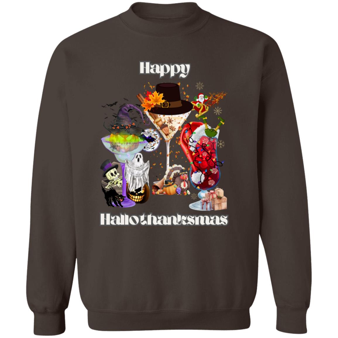 Happy Hallothanksmas Cocktails| Pullover Sweatshirt