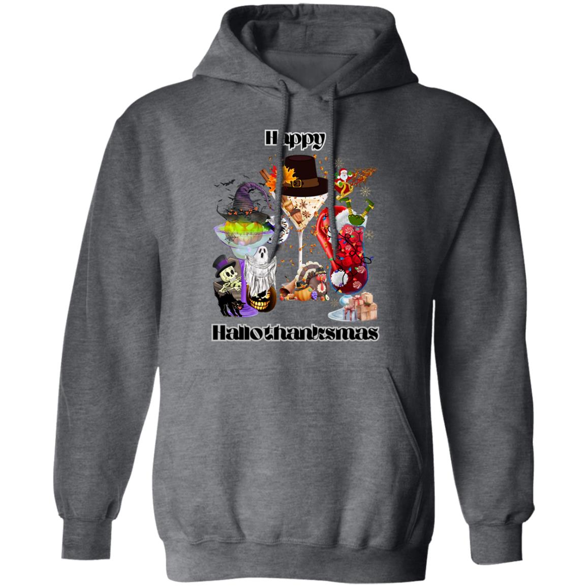 Happy Hallothanksmas Cocktails Dk Print| Hoodie Sweatshirt
