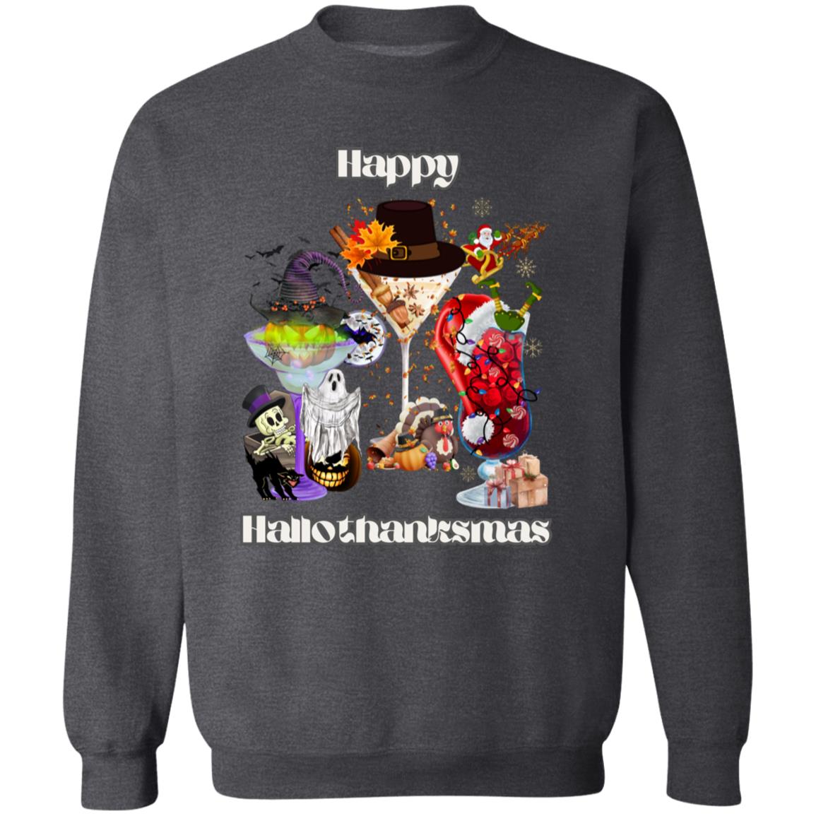 Happy Hallothanksmas Cocktails| Pullover Sweatshirt
