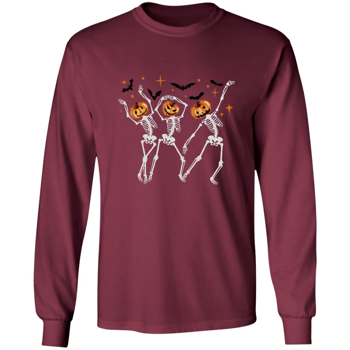 Dancing Skeletons Halloween T-Shirt Long Sleeve