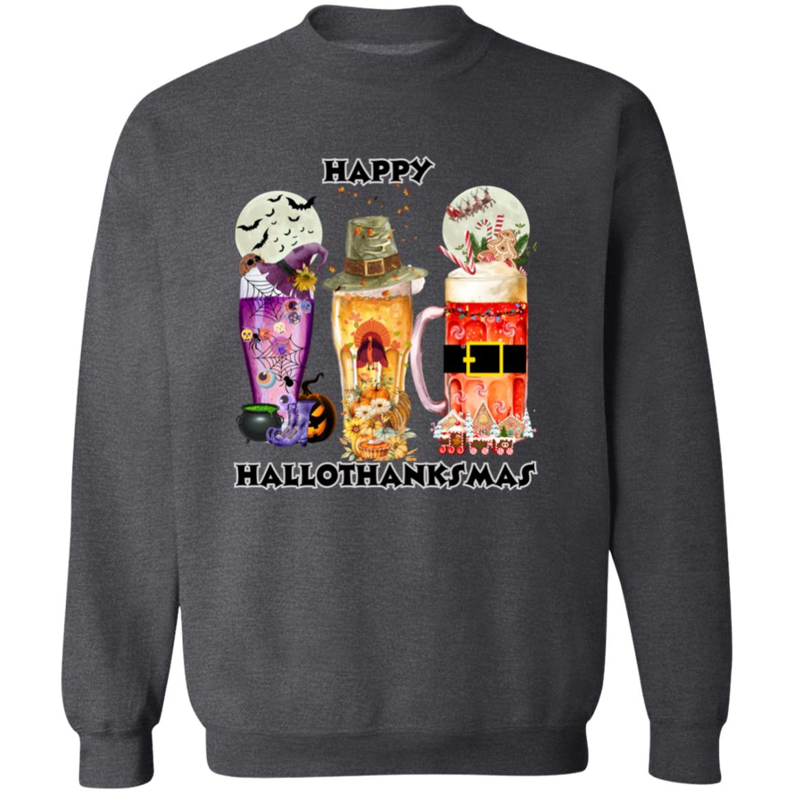 Happy Hallothanksmas Beer Pullover Sweatshirt