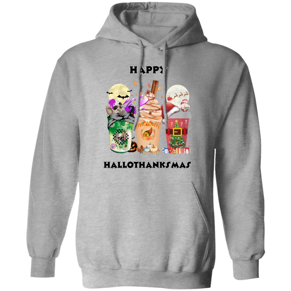 Happy Hallothanksmas Coffee Pullover Hoodie