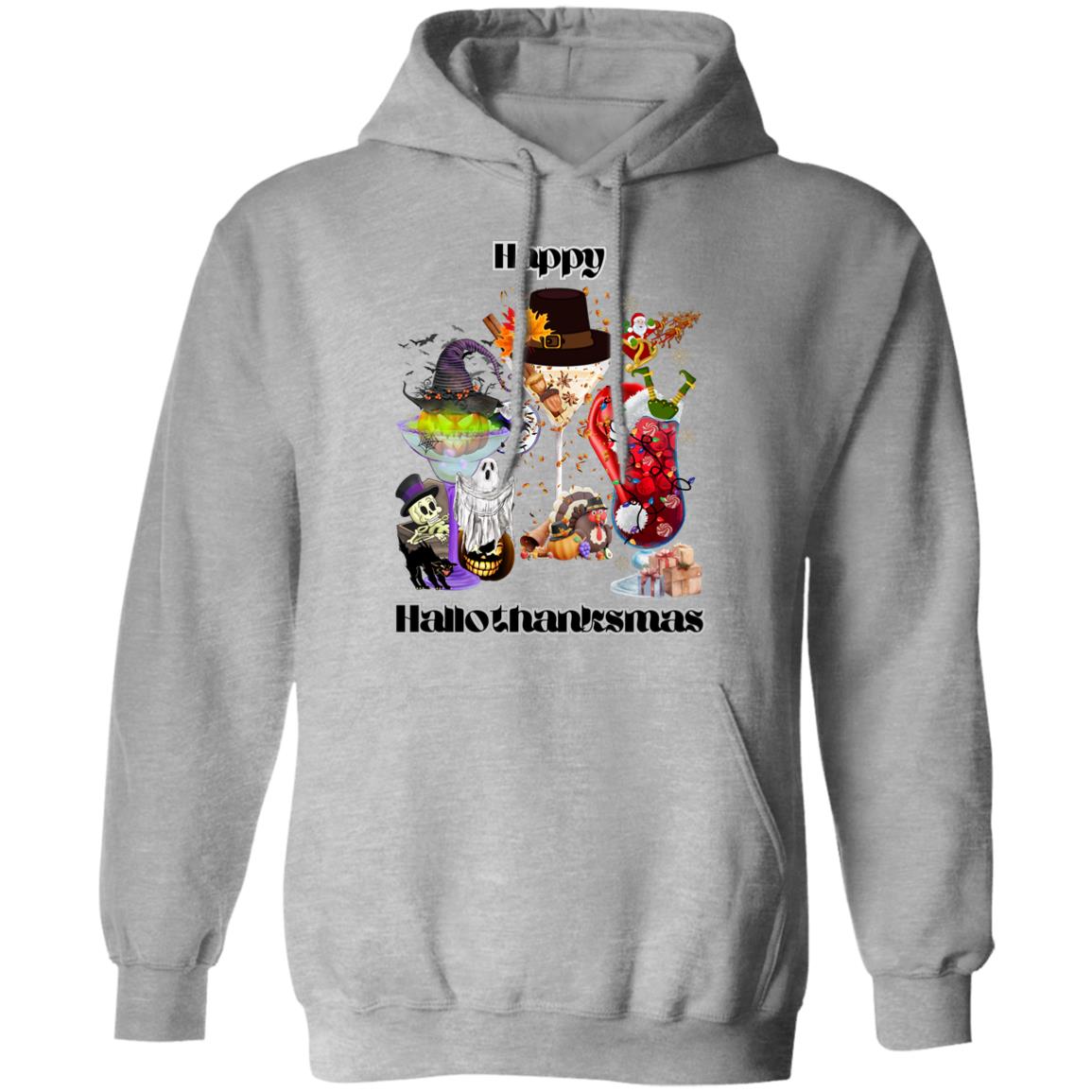 Happy Hallothanksmas Cocktails Dk Print| Hoodie Sweatshirt