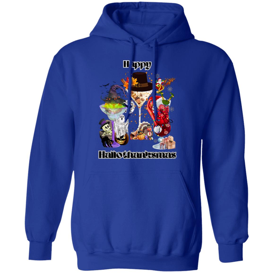 Happy Hallothanksmas Cocktails Dk Print| Hoodie Sweatshirt