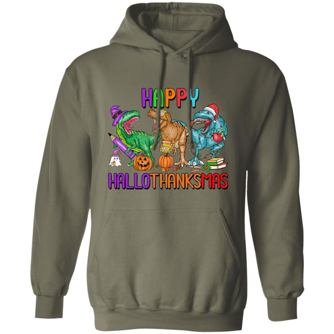 T-Rex Happy Hallothanksmas|Hoodie Sweatshirt