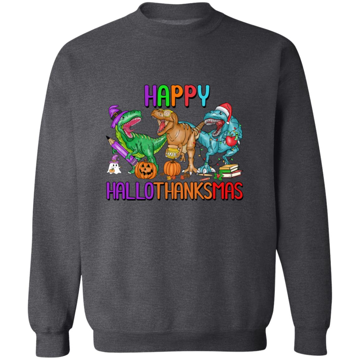 T-Rex Happy Hallothanksmas|Pullover Sweatshirt
