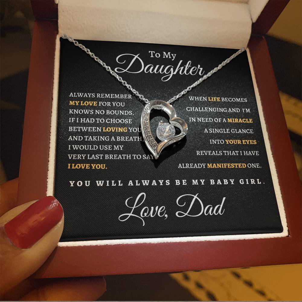 To My Daughter From Dad BB| Forever Love Necklace