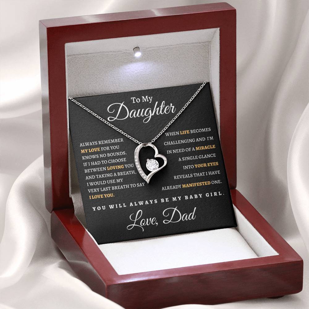 To My Daughter From Dad BB| Forever Love Necklace