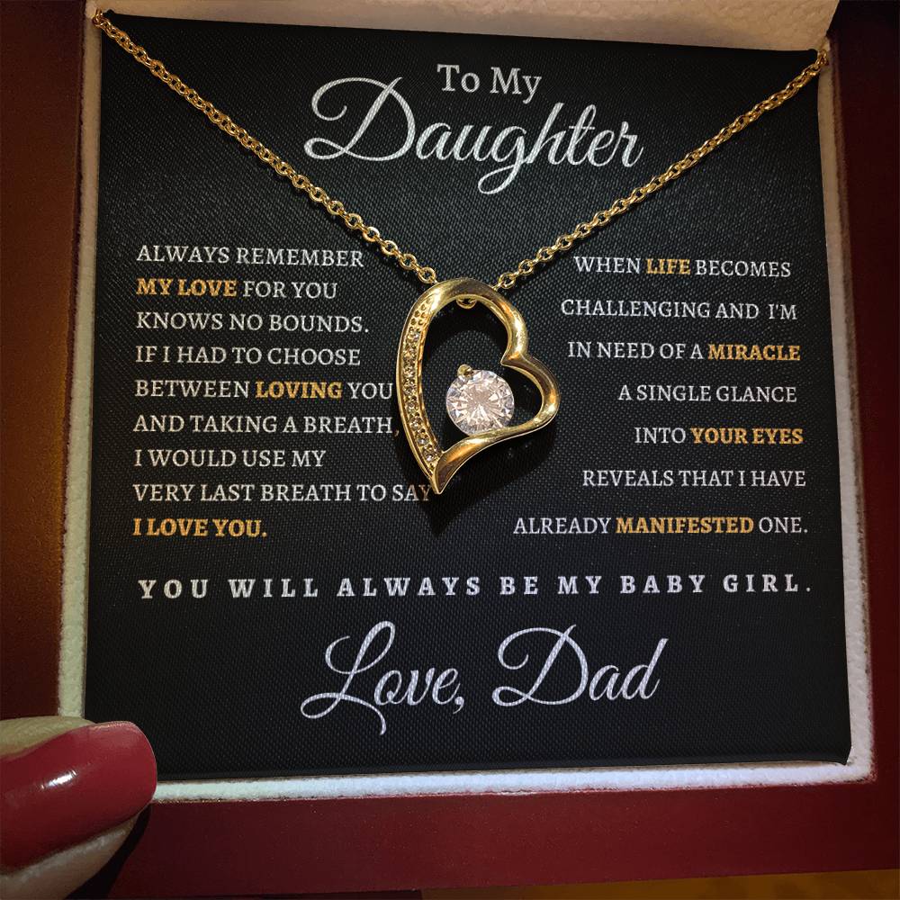 To My Daughter From Dad BB| Forever Love Necklace