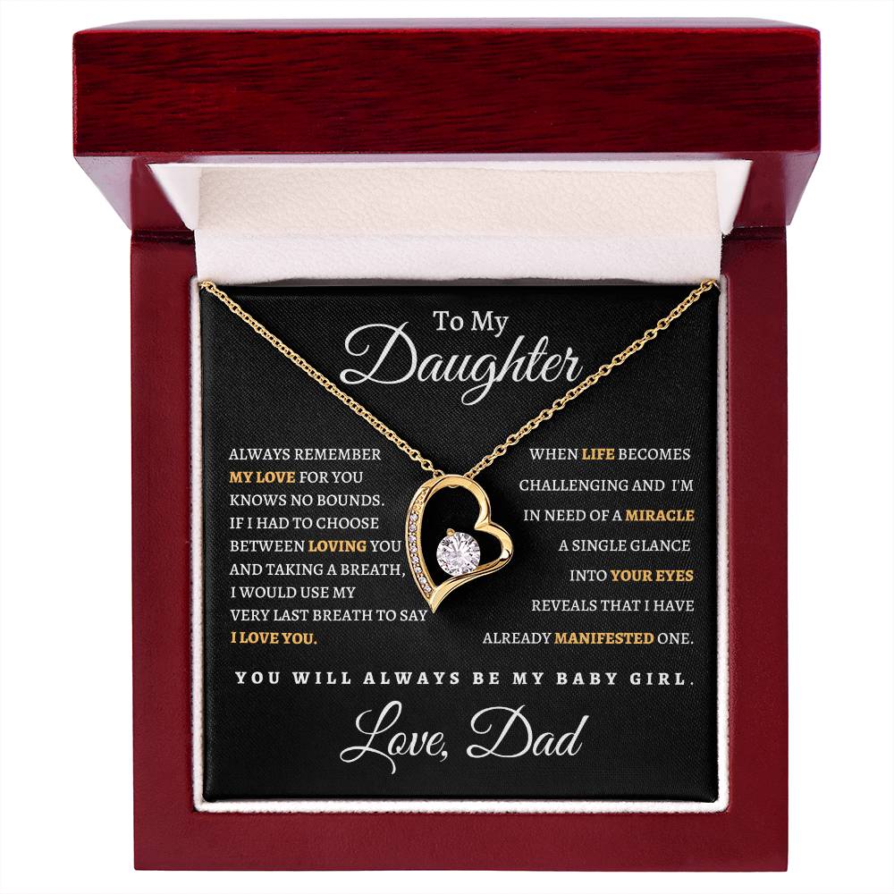 To My Daughter From Dad BB| Forever Love Necklace