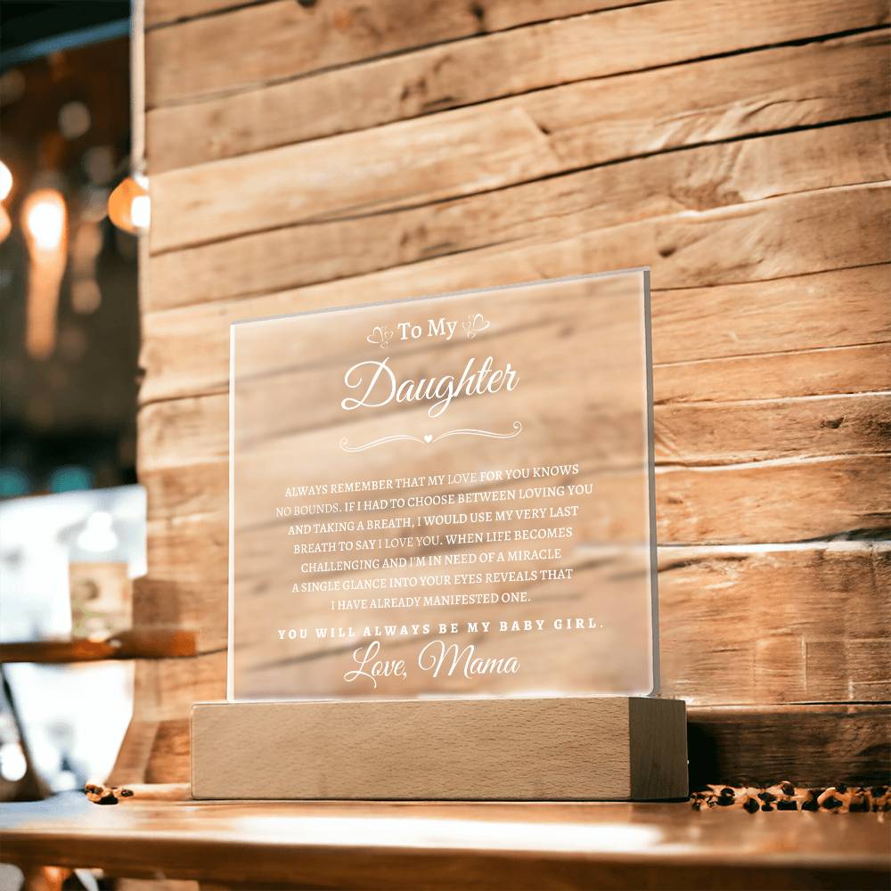 To My Daughter From Mama WP| Square Acrylic Plaque