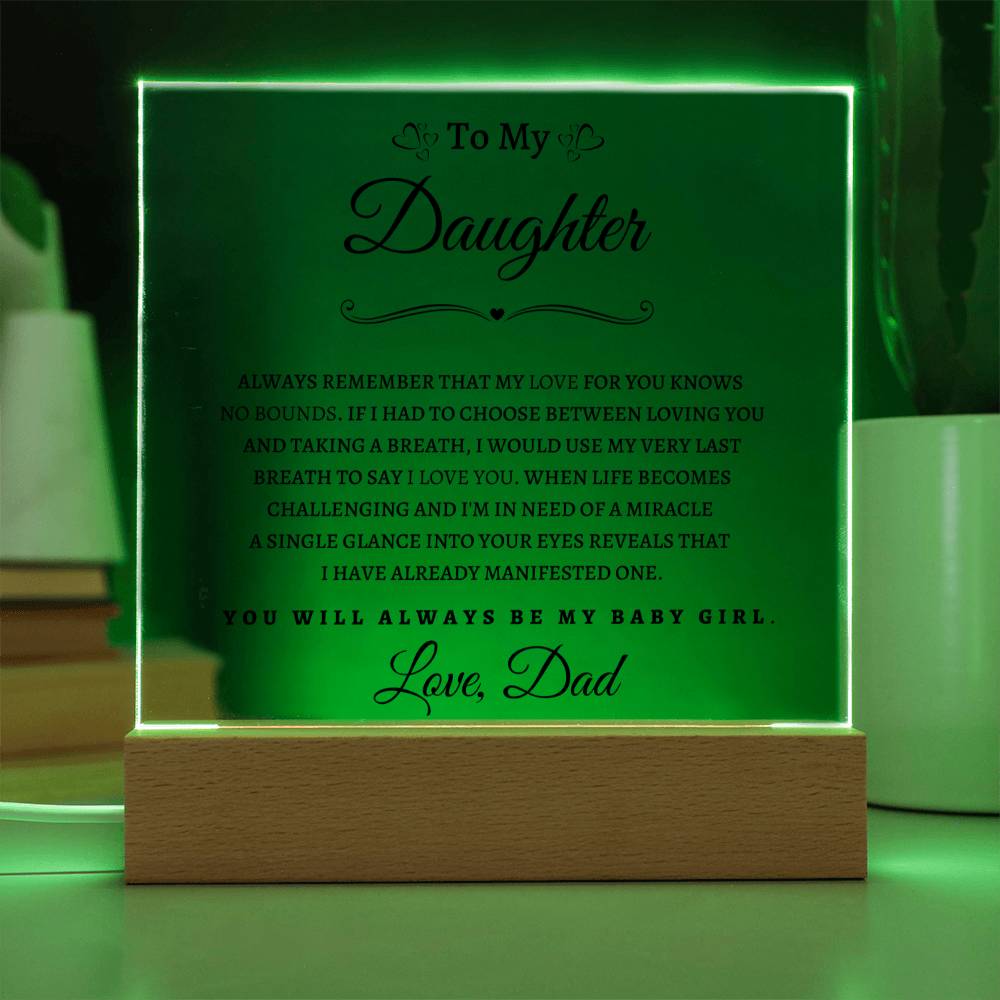 To My Daughter From Dad BP| Square Acrylic Plaque