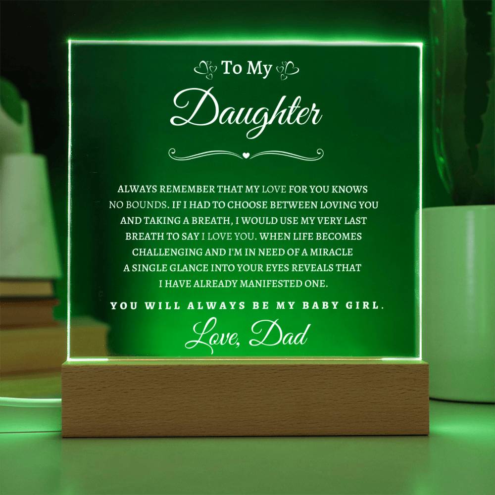 To My Daughter FromDad WP| Square Acrylic Plaque