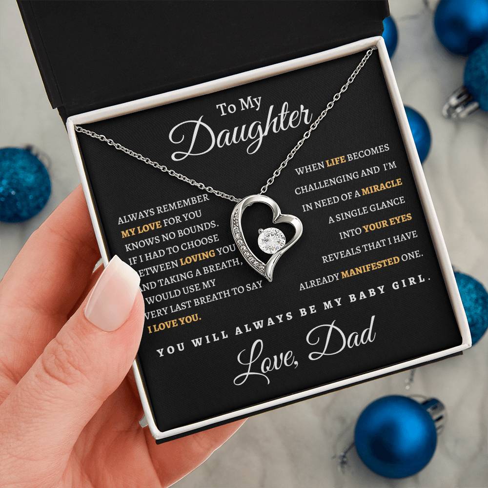 To My Daughter From Dad BB| Forever Love Necklace
