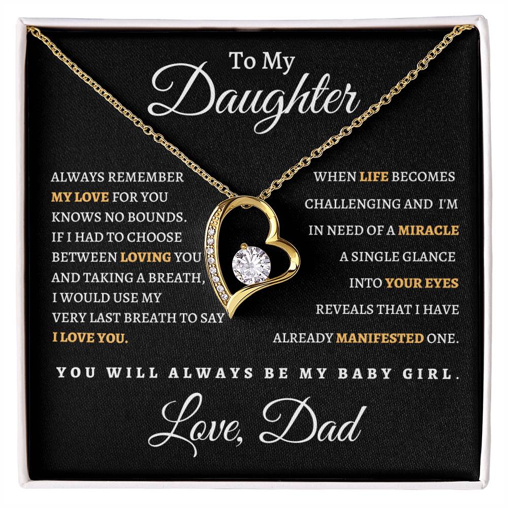 To My Daughter From Dad BB| Forever Love Necklace