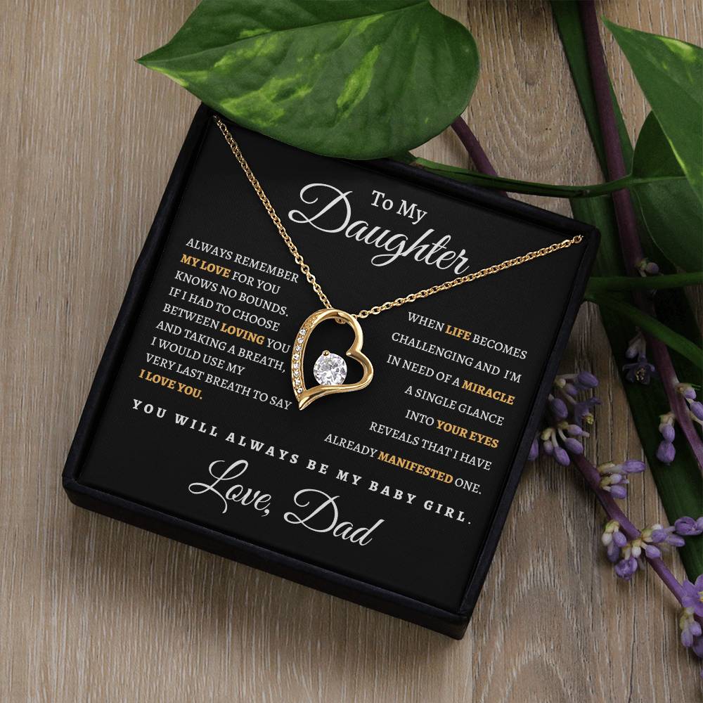 To My Daughter From Dad BB| Forever Love Necklace