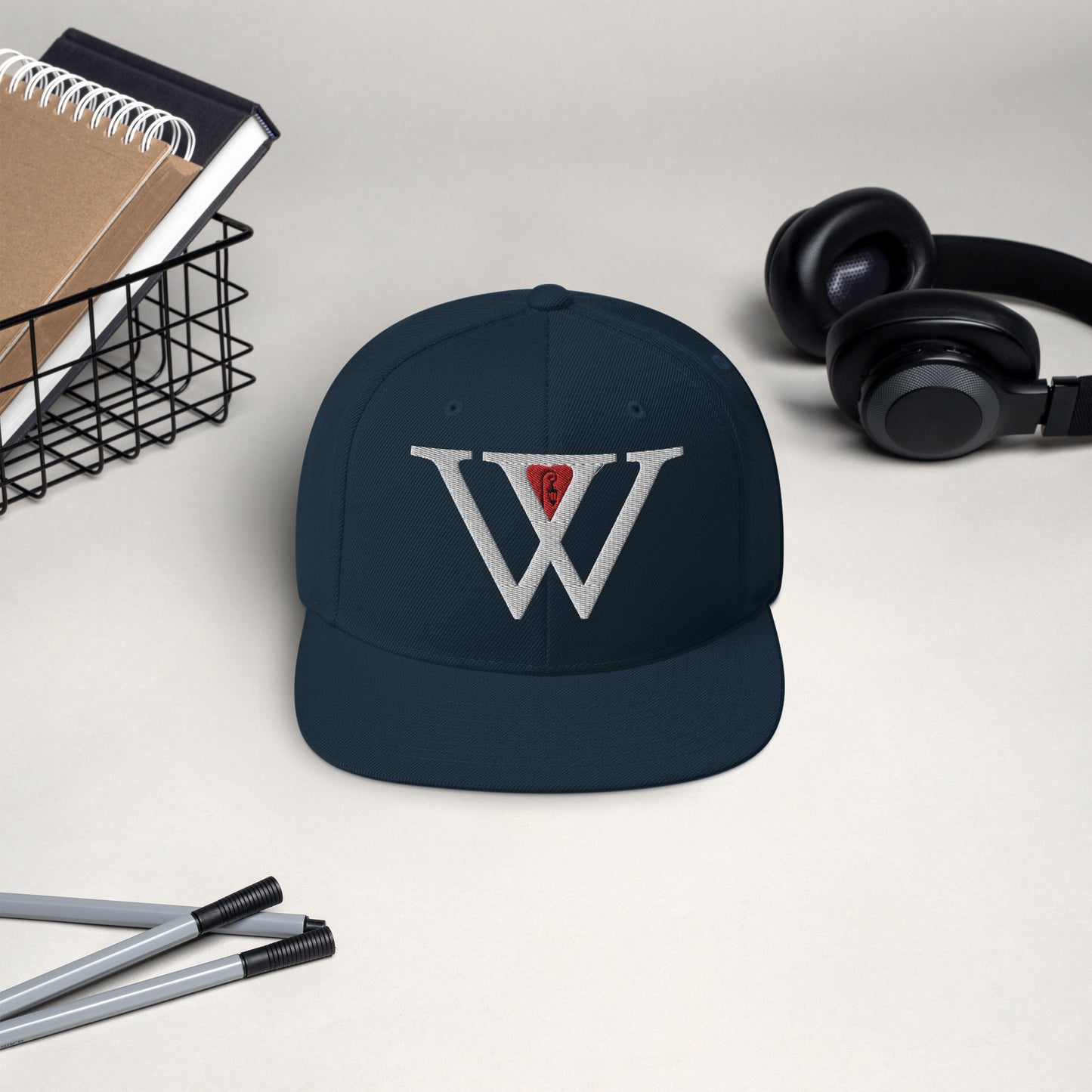 Wellesley| Snapback Hat| White W