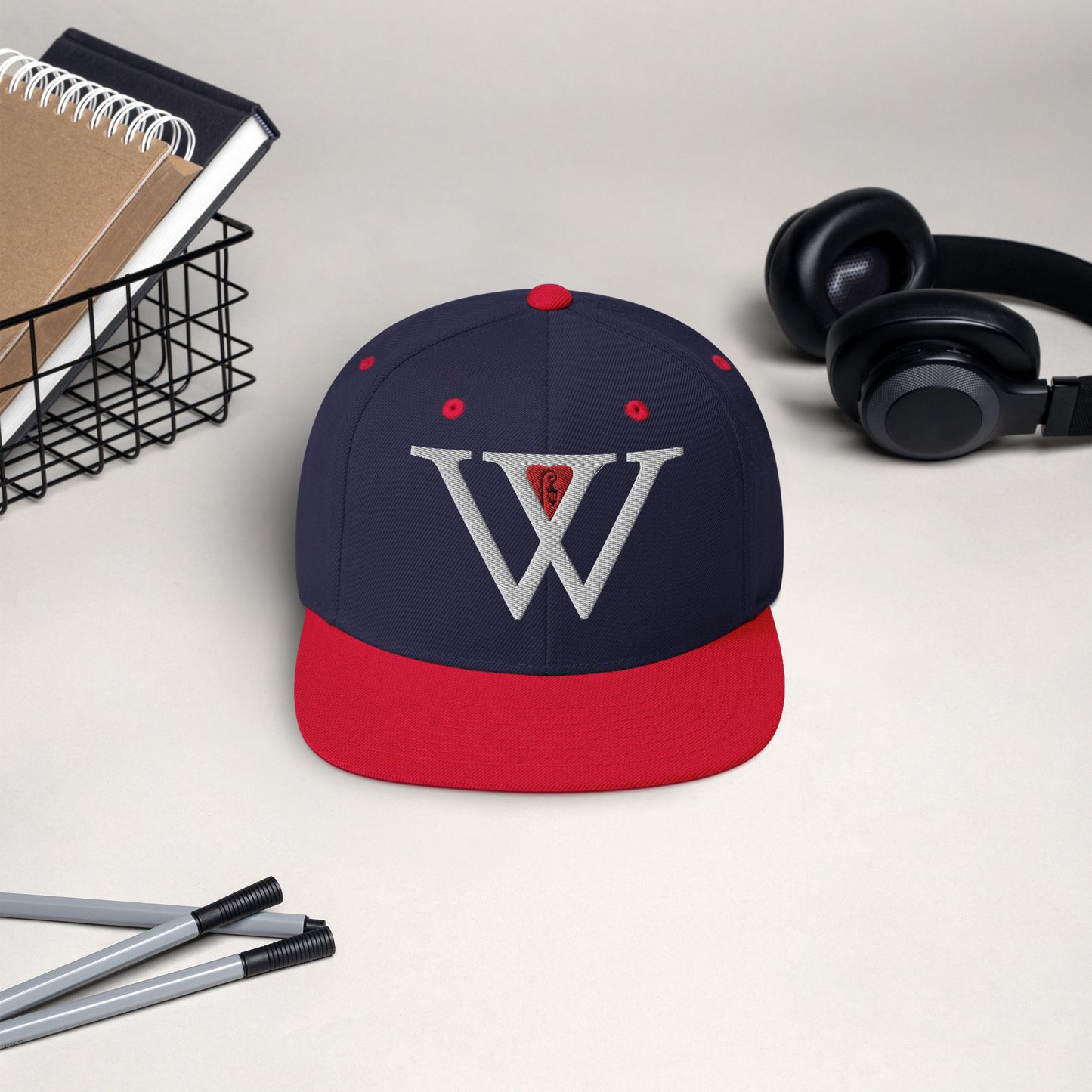 Wellesley| Snapback Hat| White W