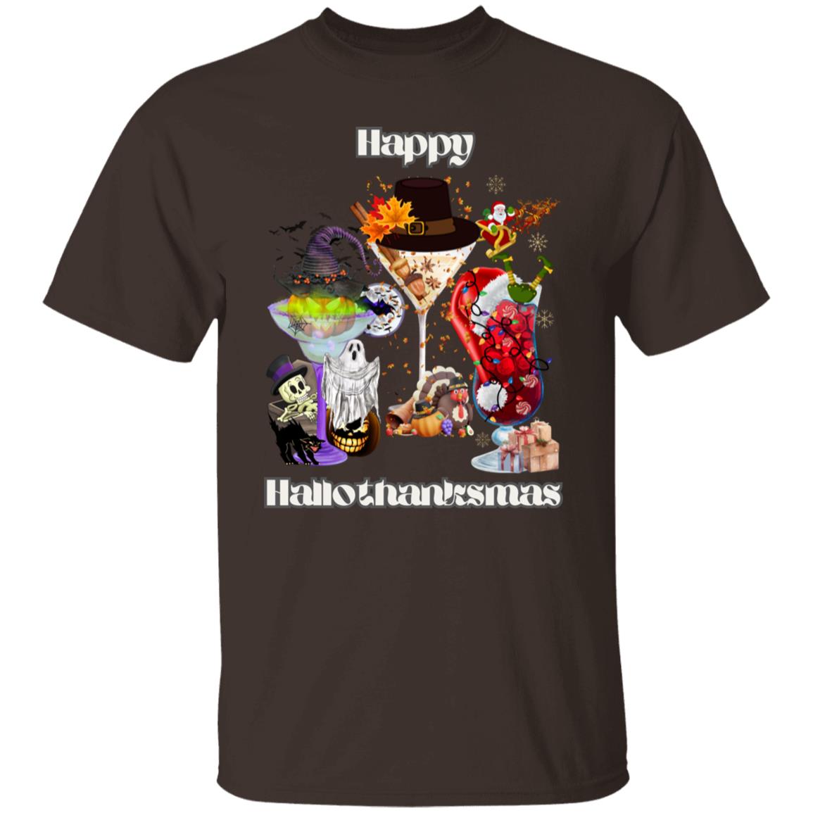 Happy Hallothanksmas Cocktails| Short Sleeve T-Shirt