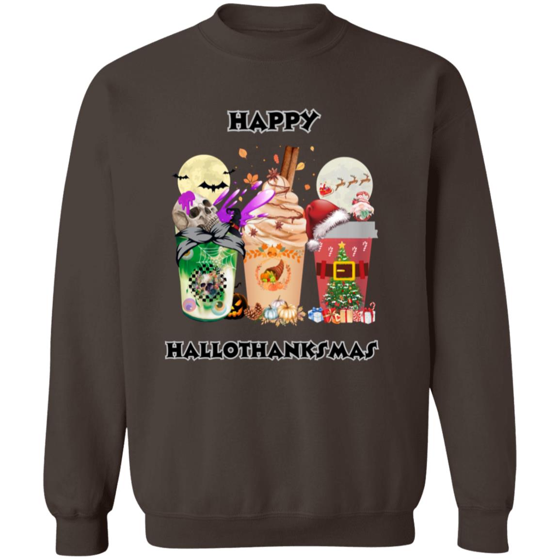 Happy Hallothanksmas Coffee Pullover Sweatshirt