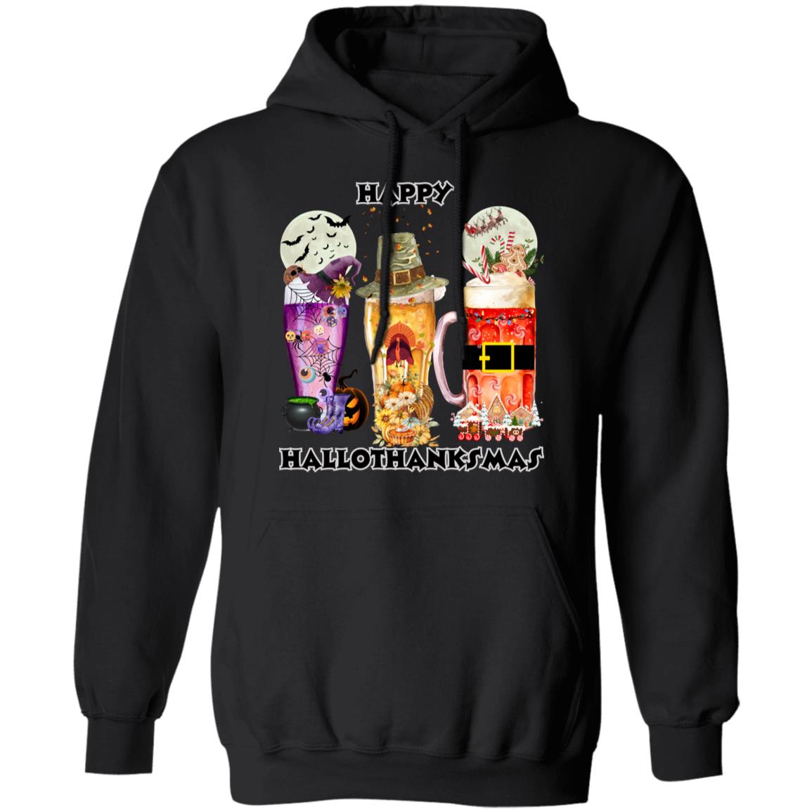 Happy Hallothanksmas Beer Pullover Hoodie