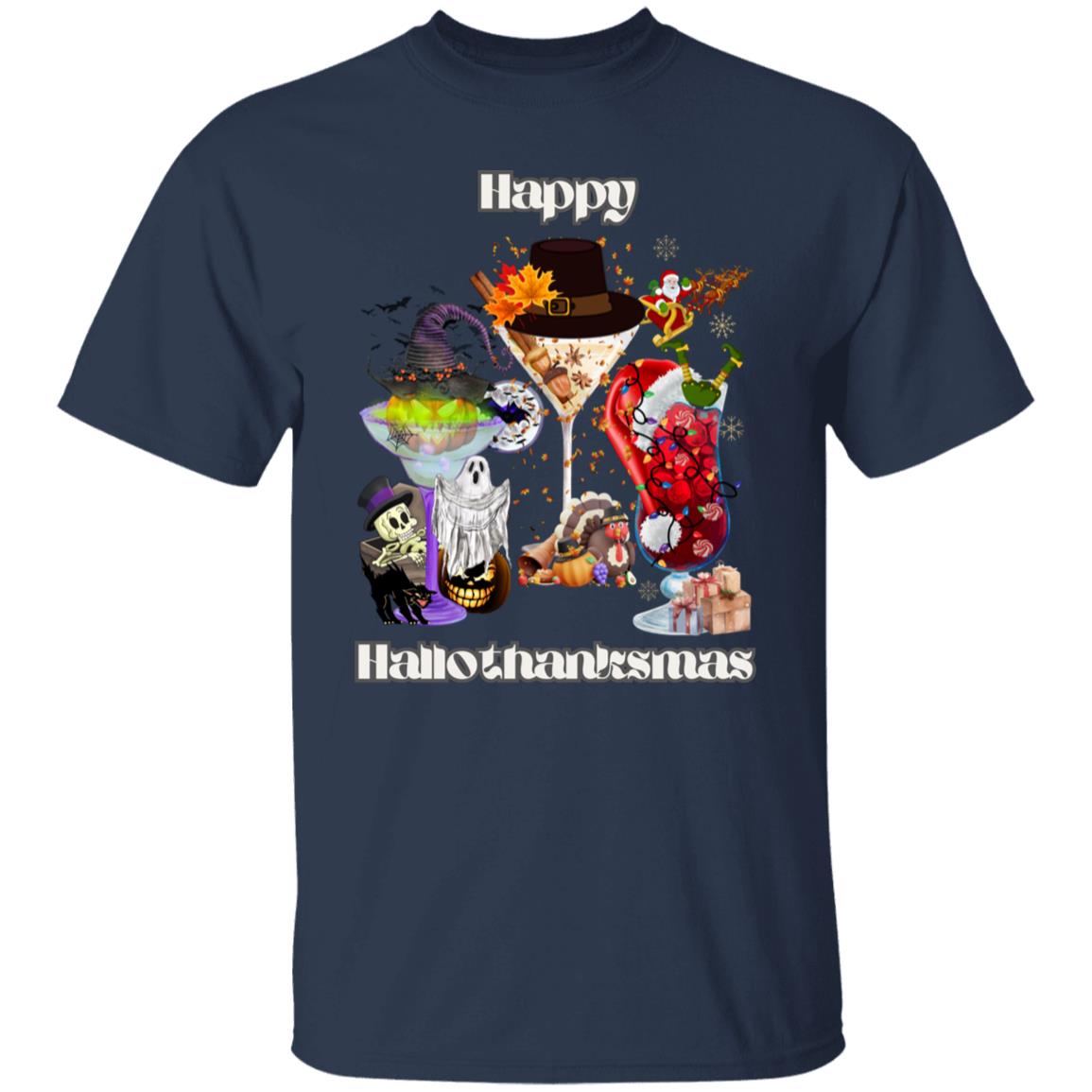 Happy Hallothanksmas Cocktails| Short Sleeve T-Shirt